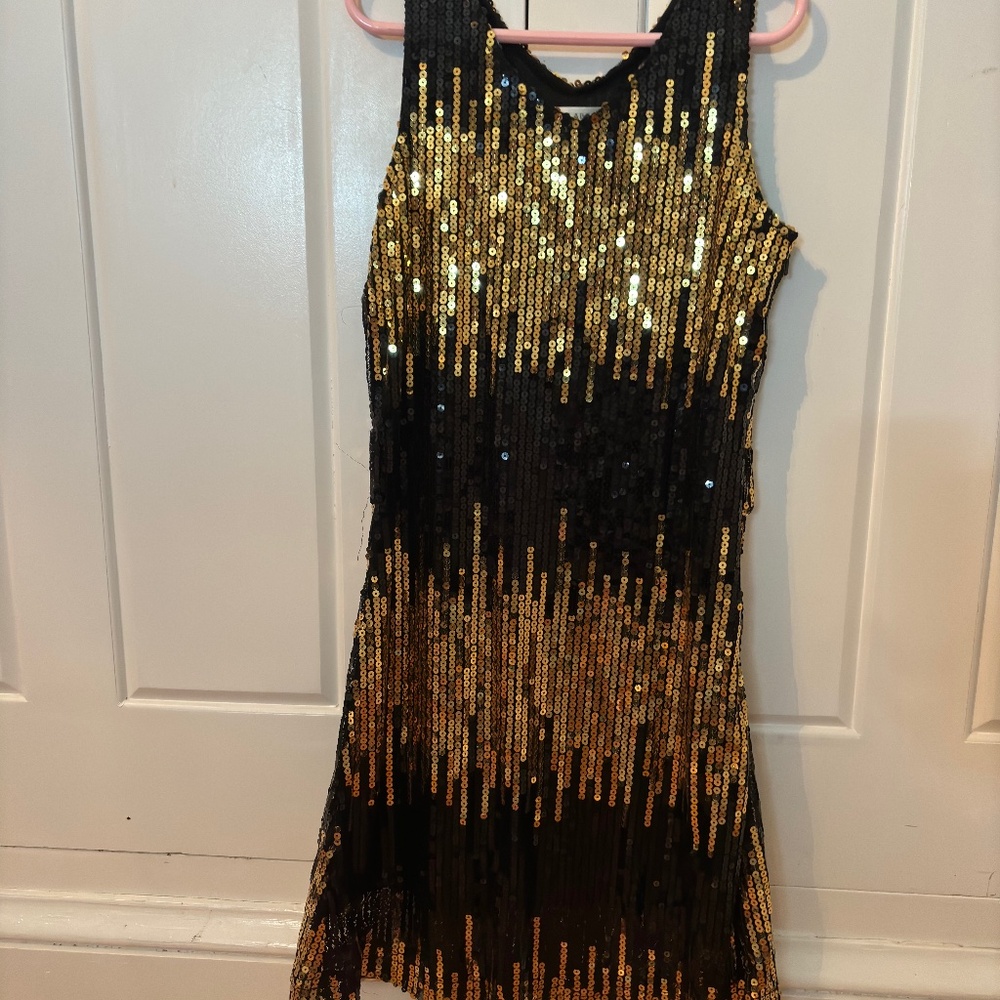 Black and Gold Sequin mini dress